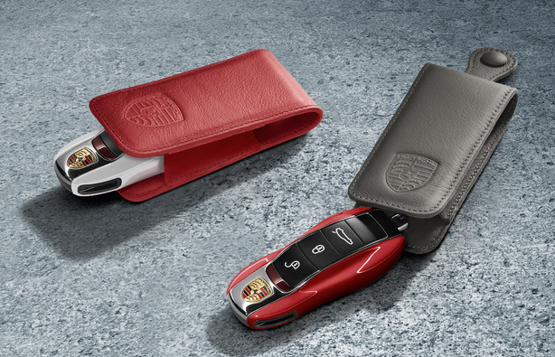 Porsche Leather Key Case, Black - 97004400048 - Pro Detailing